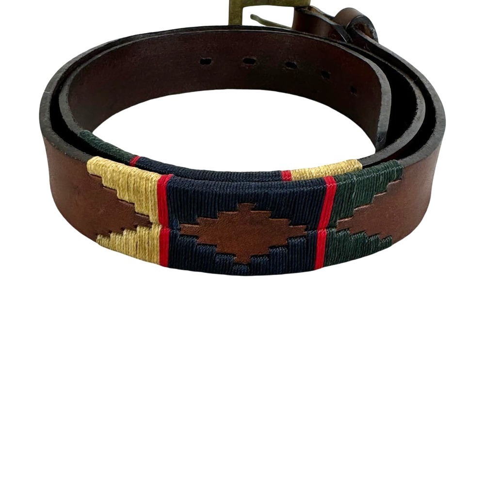 Vintage leather aztec design belt‎